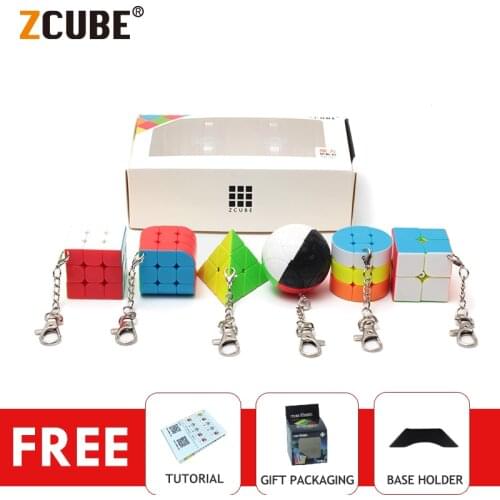 ZCuube Magic Cube Pack 6PCS/Set Gift Bundle 2x2x2 3x3x3 ball Cylinder Keychain Neo Cube Puzzle Educational toys for Children