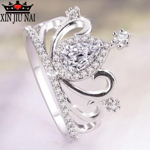 2019 NEW High quality big zircon Crown Royal Princess temperament ring top quality jewelry girl engagement anniversary gift