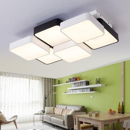 New Cube LED Rectangular Living Room Bedroom ceiling lamp Simple Modern Acrylic Study Ceiling lights AC90-260V