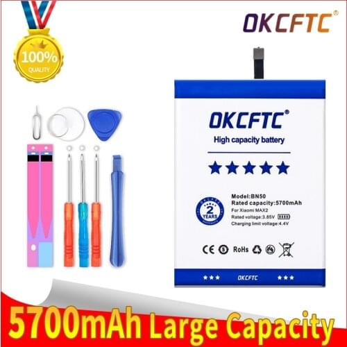 OKCFTC New High Quality 5700mAh BN50 Battery For Xiaomi max2 max 2 Mobile Phone