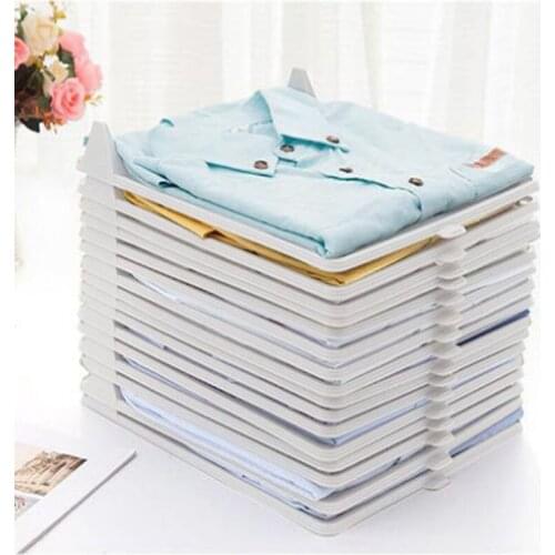 10Pcs Creative Fast Closet Organizer Clothes Fold Board Clothing Organization Shirt Folder Travel Backpack T-shirt Document Home