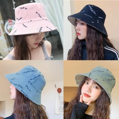 K176 Womens Bucket Hat Fashion Summer Panamanian Women 2021 Sun Hat For Female Beach Double-Sided Fisherman Hat Visor Basin cap