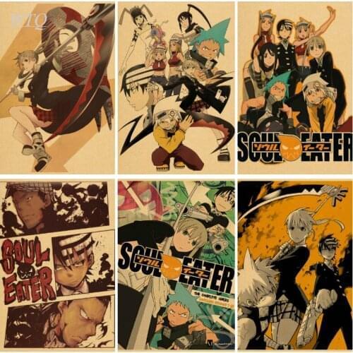 Retro Poster Anime Soul Eater Anime Posters Wall Poster Canvas Painting Retro Poster Wall Decor Wall Art Picture Home Decoration