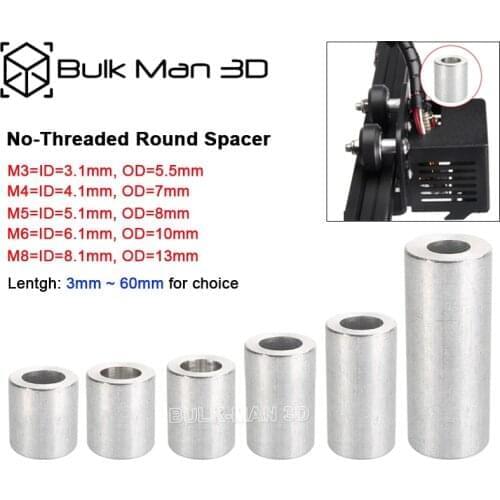 1000pcs/Lot M3/M4/M5/M6/M8 Aluminium Round Spacers Flat Washer Bushing Gasket Spacer Sleeve Unthreaded Standoffs