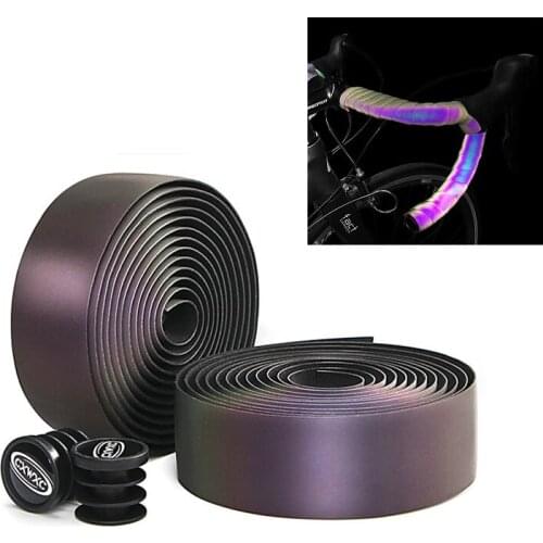 Bike Handlebar Tape Road Bicycle Multicolor Reflective Bike Bend Handle Tape PU Leather Cycling Handlebar Tapes Accessories