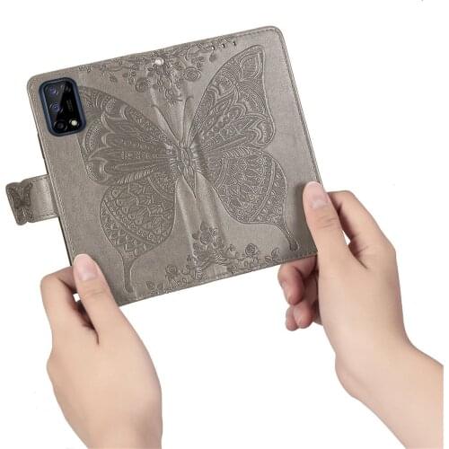 Cute Butterfly Case for Oppo Realme 7 (5G VER.) 2020 6.5in Cover Flip Leather Wallet Book Black RMX2111 BBK R2111 Realme7-5G