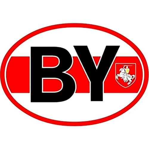 S52401# 13CM/17CM Personality Belarus BY Belorussian OVAL Stickers Flag Decal Waterproof Car Sticker on Motorcycle Laptop