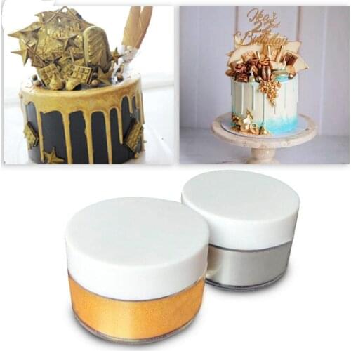 Edible Gloss Powder Color Food Decoration 5g Gold / Cake DIY Decoration Non-toxic Party Silver For Birthday Wedding B2H3