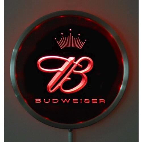 Rs-a0006 Budweiser Beer LED Neon Round Signs 25cm/ 10 Inch - Bar Sign with RGB Multi-Color Remote Wireless Control Function