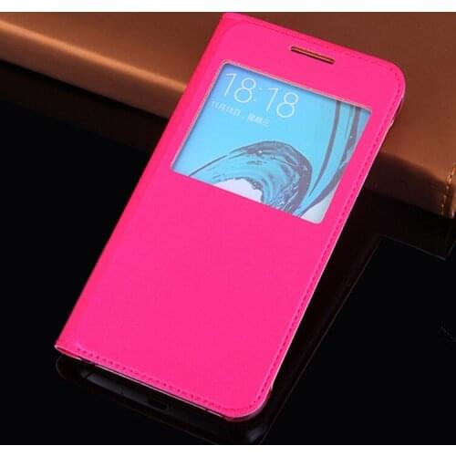 Slim Window View Flip Cover Shockproof Leather Case Phone Carrying Bag For Samsung Galaxy J3 J320 J320F J320H J300 J300F J300H