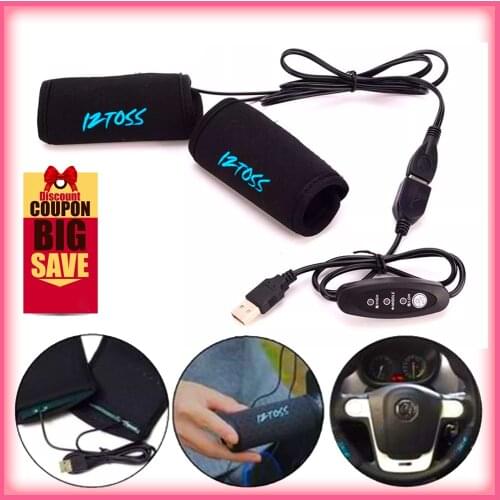 Universal Motorcycle Handlebar Grips USB Power Heated Wrap Handle Bar Heater Warmer Scooter Winter Accessories Removable Grips