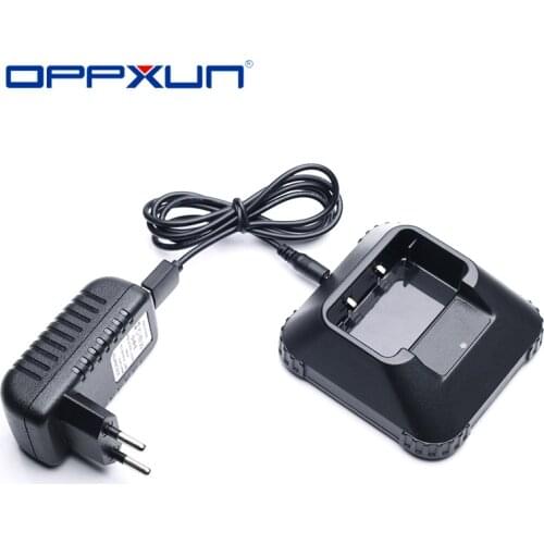 OPPXUN Charger Tray with Adapter+ Charger Cable for Baofeng UV-3R+ Plus