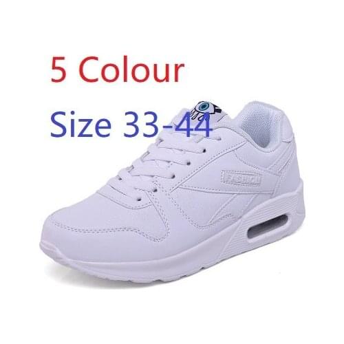 2021 New Women Fashion Sneakers Air Cushion Sports Shoes Pu Leather Blue Shoes Outdoor Walking Jogging Shoes Female Trainers