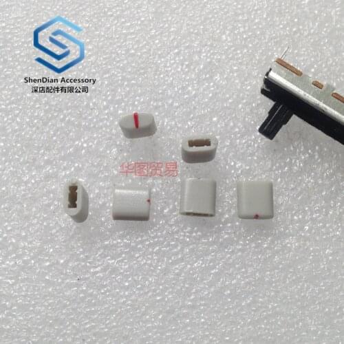 10pcs 100% new Equalizer potentiometer push cap hole 4mm gray red dot plastic handle sliding potentiometer push knob cap