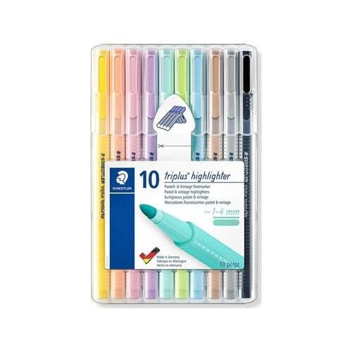10pcs/set Staedtler Macaron Highlighter Triangle 362 C Student Office Writing Drawing Manual Highlight Marker school suppiles