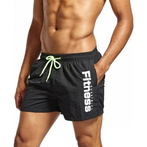 2018 Summer Style Mens Casual Letters Printing Drawstring Beach Shorts Breathable Lined Quick Dry Mesh Cloth Shorts