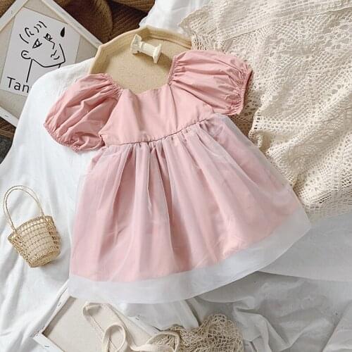 2020 Summer Casual Solid Girls Dress Voile Kids Dresses For Girls High Quality Fashion Girl Clothes