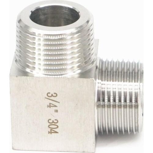 3/4" BSPT male To Male Thread Elbow 90 Deg 304 Stainless Steel Pipe Fitting Adapter Connector Operating pressure 2.5 Mpa