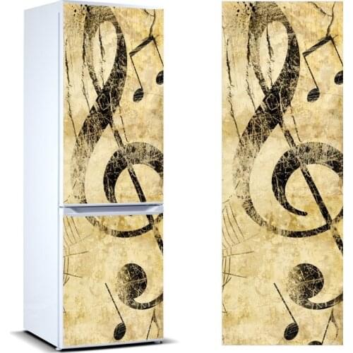 3D Fridge Sticker Music Notes Refrigerator Dishwasher Door Cover Kitchen Home Decoration Accessories Modern Wall Stickers