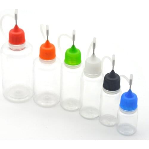 5pcs 3/5/10/15/20/30/50/100ml Empty Refillable E-liquid PET Plastic Square Bottle With Metal Needle Cap Dropper Bottle