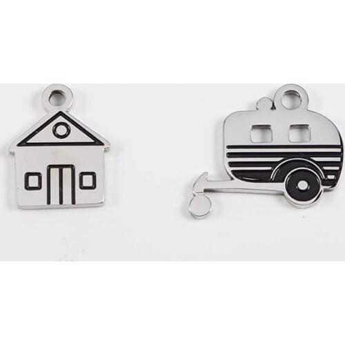 5pcs/Lot Stainless Steel Trail Car House Small DIY Charm Pendant For Making Necklace Bracelet Accessories