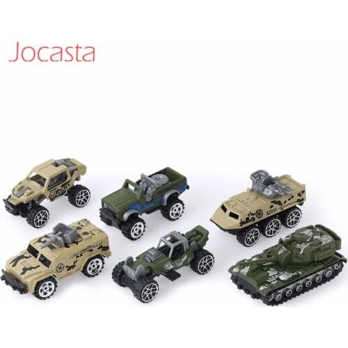 6PCS 1:64 Scale Mini Toys Car Model Alloy Diecast Tank Military Model Car Vehicles For Kids Baby Gift Vehicles Sliding Car