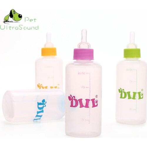 60ML Puppy Kitten Feeding Bottle Pet Dog Cat Bady Nursing Water Milk Feeder with Cleaning Brush