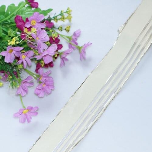 5.2CM 5-yard DIY accessories with steel wire edge, hard mesh, ribbon, yellow ribbon, decorative Christmas tree gift box