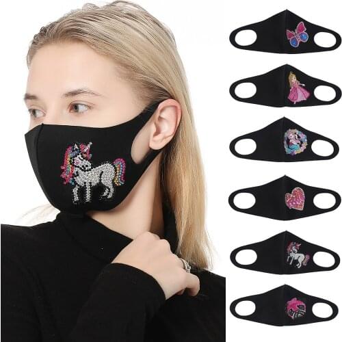 5d Diamond Mask DIY Drill Color Butterfly Diamond Decor Mask Painting Kit Reusable Dustproof Mask Outdoor Face Protect Masque