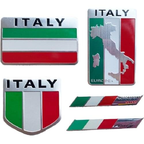3D Aluminum Italy car Sticker Italy Flag Car-styling accessories Emblem stickers For chevrolet skoda honda Auto Badge Decal