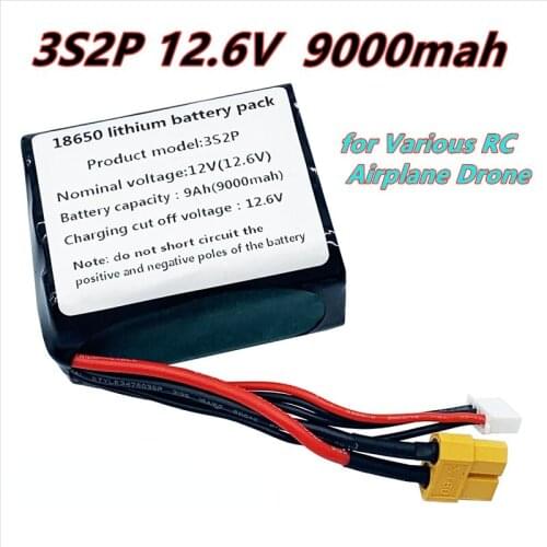 12V Battery 12.6V 9000mAh 3S2P KLUOSI UAV Li-ion Use Single Cell NCR18650GA Combination Suitable for Various Drones