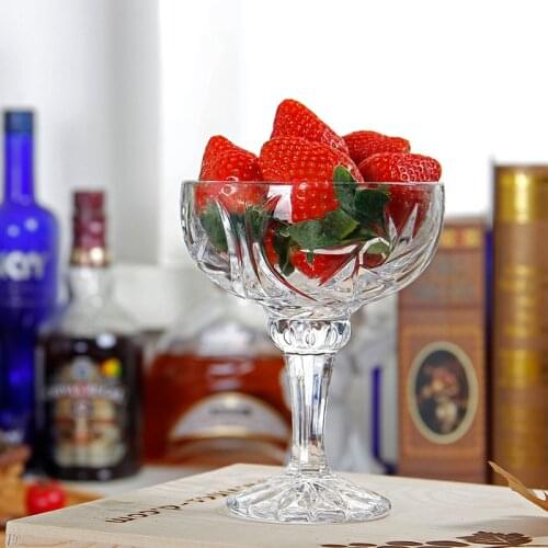 Lead free glass machine made ice cream bowl for party and bar 185ml