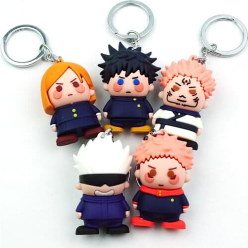 Anime Jujutsu Kaisen Keychain 3D Key Ring Gojo Satoru Itadori Yuji Kugisaki Nobara Key Chains Key Accessories Itabag Keychains