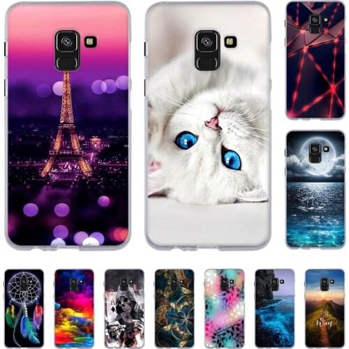Phone Case For Samsung Galaxy A8 (2018) A530F Back TPU Cover For Samsung A8 2018 A530F Print Painted Silicone Cases Shells Bags