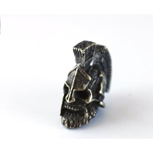EDC Knife Beads Brass Mask Skull Lanyard Bead Paracord Knife Keychain Tool DIY Pendant