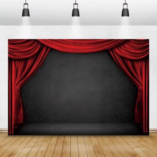 Laeacco Stage Photography Backgrounds For Wedding Party Red Curtains Portrait Customized Photographic Backdrops For Photo Studio