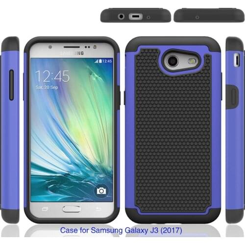 2 in 1 Hybrid Armor Casea Silicone Hard PC Shockproof Cover For Samsung Galaxy J3 Emerge/Prime/J3 2017/J3 Eclipse/J3 mission