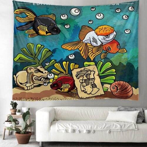 Beautiful clownfish bedroom home decor tapestry Mandala tapestry Hippie Bohemian Upholstered Sofa blanket mattress sheet