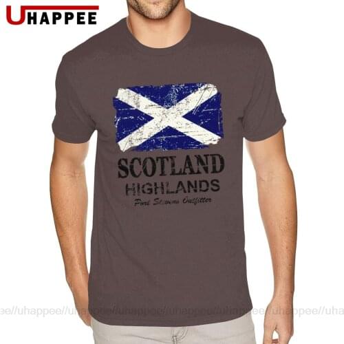 Custom T Shirt Printing Scotland Scottish Flag T Shirt Mens 3-6XL Short Sleeves Black Round Neck T-Shirt