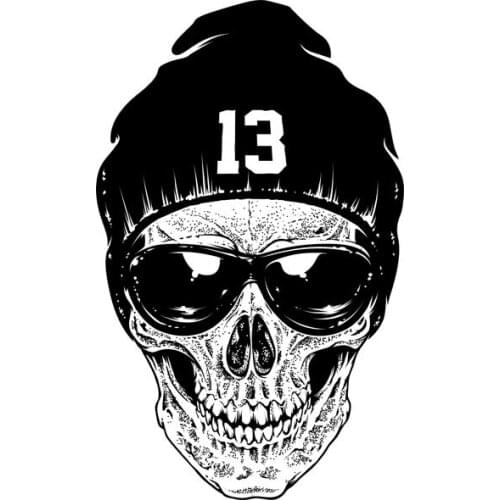 Personality Hand Painted Skull Funny Decal Car Body Accessories Sticker Anti-UV Car Window Body Decorative Stickers Accessories