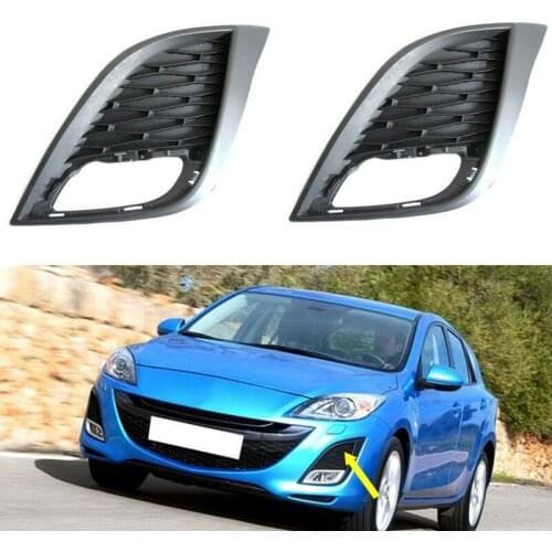 JanDeNing 2pcs For Mazda 3 2010-2011 Front Fog Lamp Light Cover Frame Grille Trim black