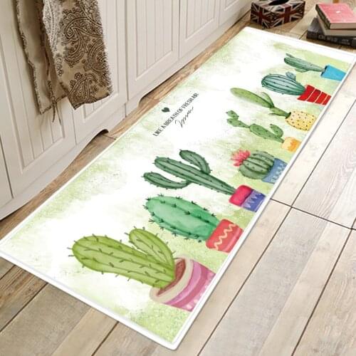 Plant Pattern Bedroom Rugs Modern Hallway Living Room Floor Carpet Soft Doormat Anti Slip Water Absorption Kitchen Bathroom Mats