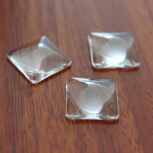 Square Clear Glass Cabochon Diy Making Transparent Stone Multi Sizes Supplies for Jewelry Accessories