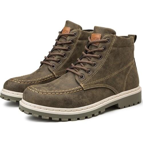 Men Boots 2021 Spring New Fashion Shoes Man Outdoor Comfy Classic Male Shoes Durable Outsole Men Black Brown Casual Boots 39-44