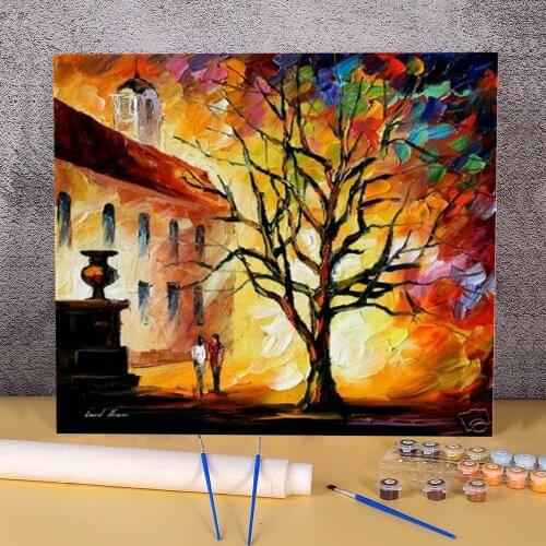Afremov Moon Lght Original Art Painting By Numbers Complete Kit Acrylic Paints 50*70 Paiting By Numbers Decorative Art