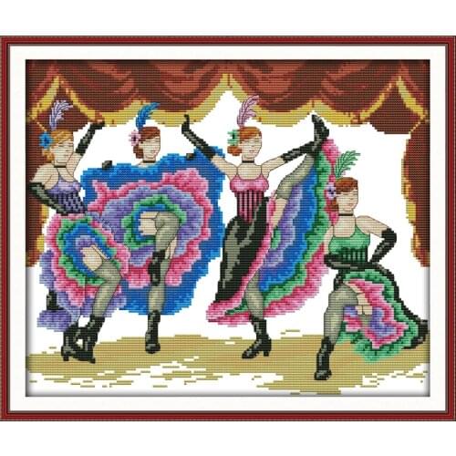 Dancers cross stitch kit people 18ct 14ct 11ct count print canvas stitches embroidery DIY handmade needlework