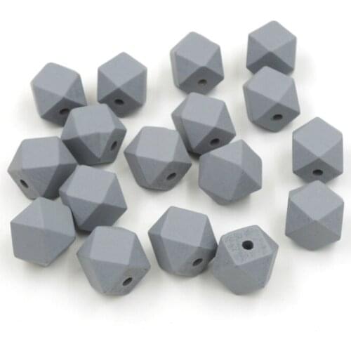2019 new 50pcs Chunky classic grey color wooden beads, geometric grey wood beads, Eco water painting DIY jewelry finding EA75