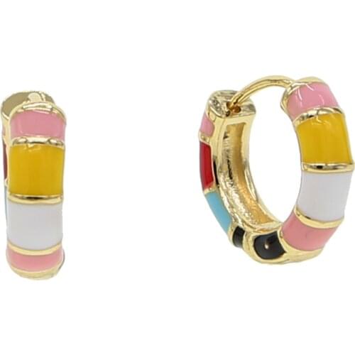 2019 new enamel hoop earring new arrived candy colorful huggie hoops women girl fashion jewelry