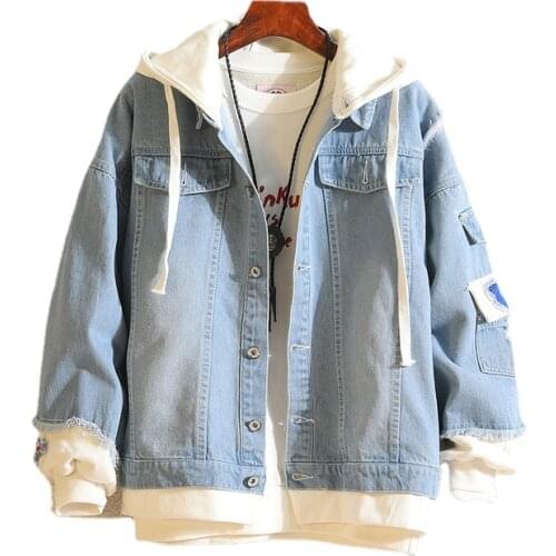 Jackets Men Spring Warm Single Breasted Solid Jacket Mens Oversize Trendy Coat Fake two pieces