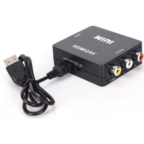 MI TO AV Scaler Adapter Video Composite Converter Box MI to RCA AV/CVSB L/R Video 1080P Mini MI2AV Support NTSC PAL